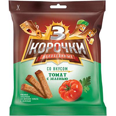  Сухарики Три Корочки ржаные с томатом и зеленью 100 г в интернет-магазине свежих фермерских продуктов Apeti.ru