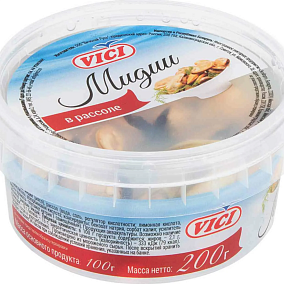  Мидии в рассоле, VICI, 200 гр. в интернет-магазине свежих фермерских продуктов Apeti.ru