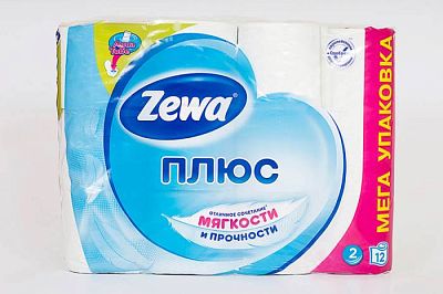 Туалетная бумага Zewa Плюс двухслойная 12 шт