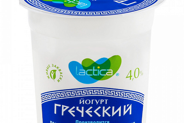  Йогурт Lactica греческий без сахара 4% 120 г пл/б БЗМЖ в интернет-магазине продуктов с Преображенского рынка Apeti.ru