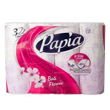 Туалетная бумага Papia трехслойная Bali Flower 12 шт