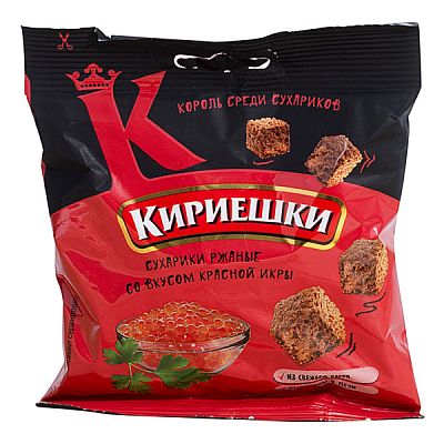 Сухарики Кириешки ржаные со вкусом красной икры 40 г