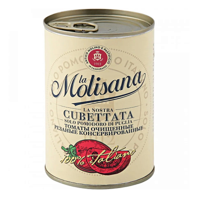  Томаты La Molisana "Cubettata" очищенные резаные 400 г в интернет-магазине свежих фермерских продуктов Apeti.ru