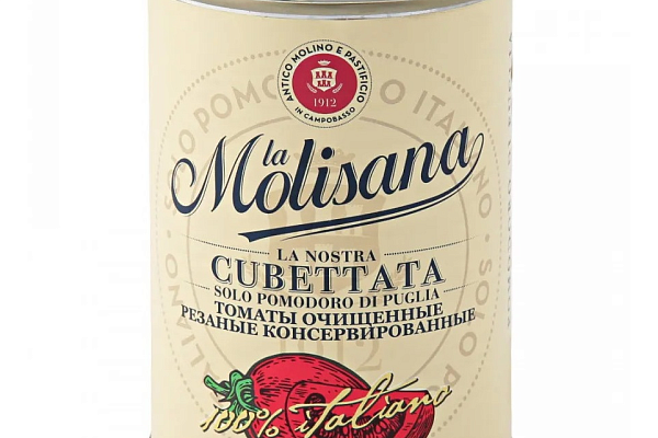  Томаты La Molisana "Cubettata" очищенные резаные 400 г в интернет-магазине продуктов с Преображенского рынка Apeti.ru
