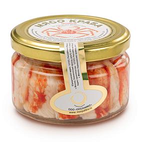  Мясо краба Морская Палитра премиум 230 мл в интернет-магазине продуктов с Преображенского рынка Apeti.ru