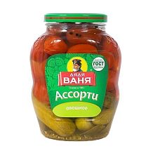Ассорти овощное "Дядя Ваня" огурцы и помидоры 680 г