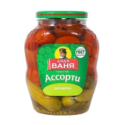 Ассорти овощное Дядя Ваня огурцы и помидоры 680 г
