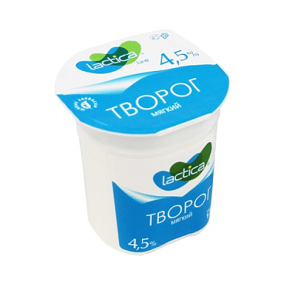 Творог Lactica мягкий 4.5% 120 г пл/б БЗМЖ