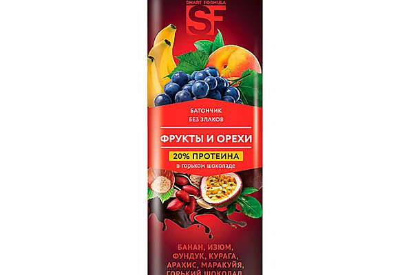  Батончик Smart Formula фруктово-ореховый 40 г в интернет-магазине продуктов с Преображенского рынка Apeti.ru