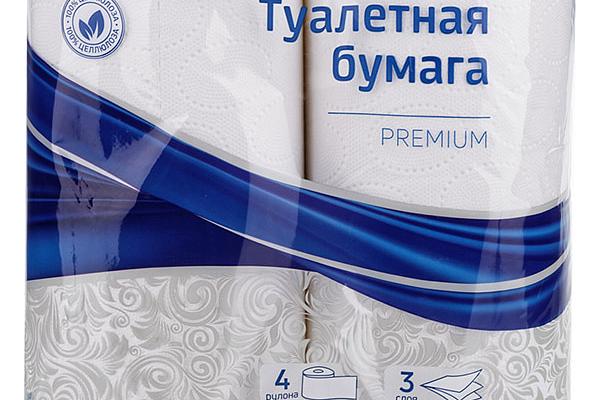  Туалетная бумага OfficeClean Premium трехслойная 4 шт в интернет-магазине продуктов с Преображенского рынка Apeti.ru
