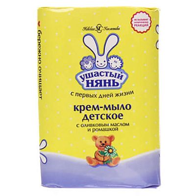 Крем мыло Ушастый нянь детское с оливковым маслом и ромашкой 90 г