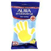 Салфетки влажные Aura антибактериальные ромашка 15 шт 