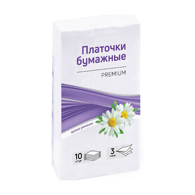 Платочки носовые Премиум Office Clean aroma ромашка 10 шт