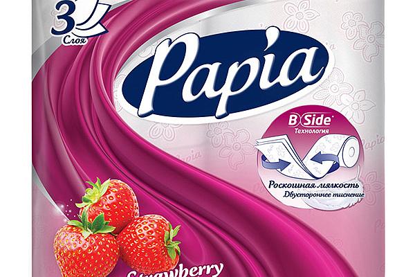  Туалетная бумага Papia трехслойная Strawberry Dream 4 шт в интернет-магазине продуктов с Преображенского рынка Apeti.ru