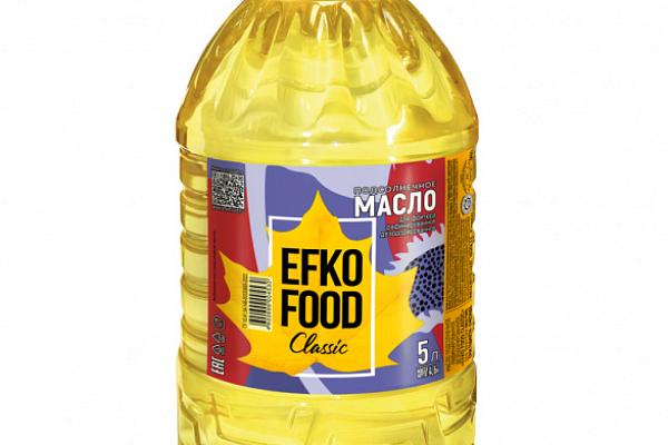  Масло подсолнечное EFKO FOOD рафинированное 5 л в интернет-магазине продуктов с Преображенского рынка Apeti.ru