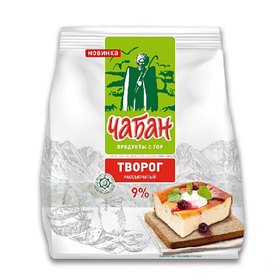 Творог Чабан рассыпчатый 9% 350г БЗМЖ