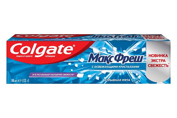  Зубная паста Colgate МаксФреш взрывная мята освежающая 100 мл в интернет-магазине продуктов с Преображенского рынка Apeti.ru