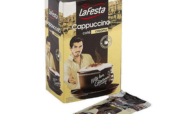  Кофе La Festa Cappuccino Creamy растворимый сливочный 10 шт*12,5 г в интернет-магазине продуктов с Преображенского рынка Apeti.ru