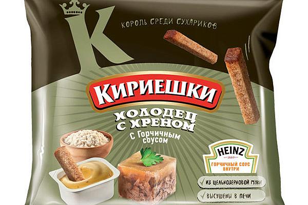  Сухарики Кириешки ржаные со вкусом холодца с хреном 60 г в интернет-магазине продуктов с Преображенского рынка Apeti.ru