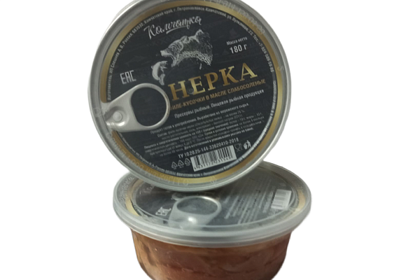  Нерка Камчатка с/с филе ломтики в масле 180 г в интернет-магазине продуктов с Преображенского рынка Apeti.ru