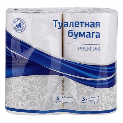 Туалетная бумага OfficeClean Premium трехслойная 4 шт