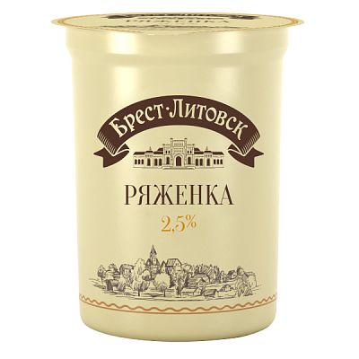 Ряженка Брест-Литовск 2,5% 380 г БЗМЖ