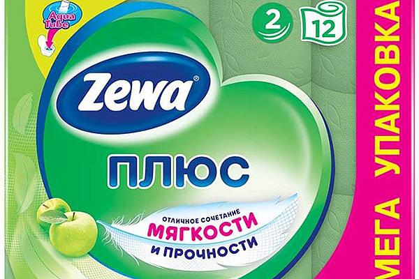  Туалетная бумага Zewa Плюс двухслойная яблоко 12 шт в интернет-магазине продуктов с Преображенского рынка Apeti.ru