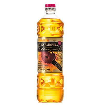 Масло подсолнечное Кубаночка нерафинированное 1 л