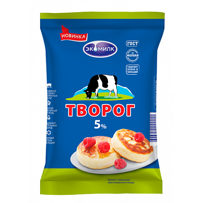  Творог Экомилк 5% 180г БЗМЖ в интернет-магазине свежих фермерских продуктов Apeti.ru