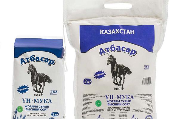  Мука пшеничная Атбасар высший сорт 2 кг в интернет-магазине продуктов с Преображенского рынка Apeti.ru