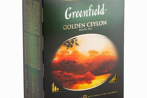  Чай черный Greenfield Golden Ceylon цейлонский 100 пак в интернет-магазине продуктов с Преображенского рынка Apeti.ru
