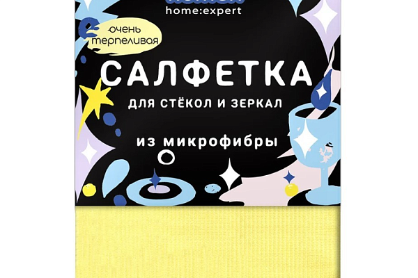  Салфетка HOMEX из микрофибры для стекол и зеркал 30х30 см "Очень Терпеливая" в интернет-магазине продуктов с Преображенского рынка Apeti.ru