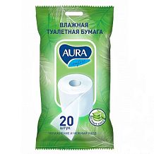 Туалетная бумага влажная Aura 20 шт