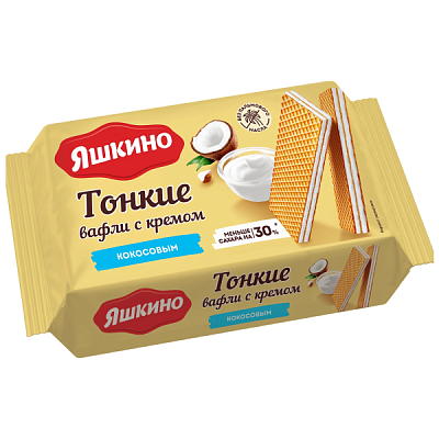 Вафли тонкие Яшкино с кокосом 144 г