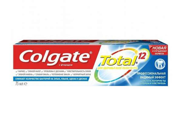  Зубная паста Colgate Total 12 Pro-видимый эффект 75 мл в интернет-магазине продуктов с Преображенского рынка Apeti.ru