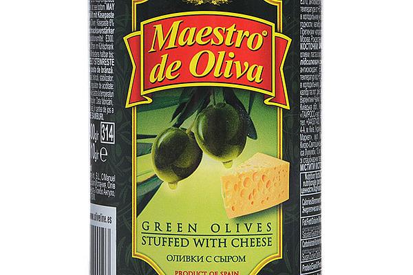  Оливки Maestro de Oliva с сыром 300 г в интернет-магазине продуктов с Преображенского рынка Apeti.ru
