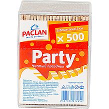 Зубочистки Paclan в пластиковом диспенсере 500 шт