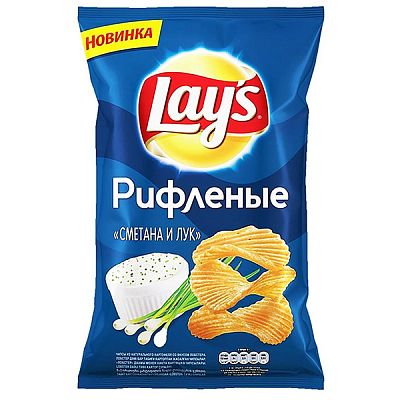 Чипсы Lays сметана лук рифленые 150 г