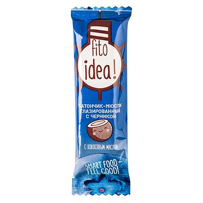 Батончик мюсли Fito Idea глазированный с черникой 30 г
