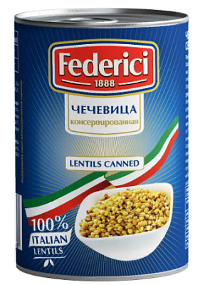 Чечевица Federici консервированная 425 г