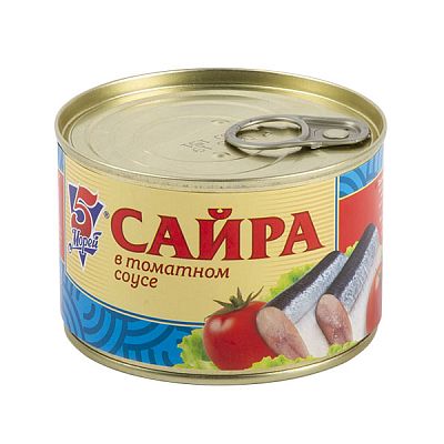 Сайра 5 Морей в томатном соусе 230 г