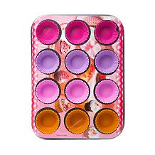 Форма для выпечки кексов силиконовая 12 шт