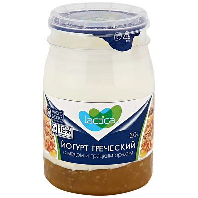  Йогурт Lactica греческий с медом и грецким орехом 3% 190 г пл/б БЗМЖ в интернет-магазине свежих фермерских продуктов Apeti.ru