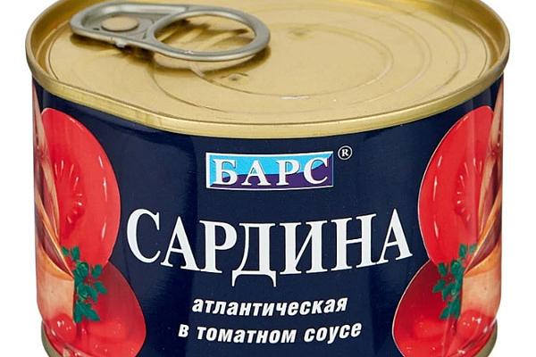  Сардина "Барс" в томатном соусе 250 г в интернет-магазине продуктов с Преображенского рынка Apeti.ru