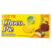 Пирожное Choco Pie Lotte с ароматом банана 168 г