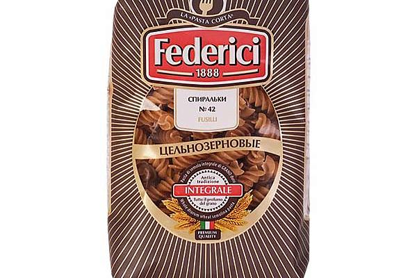  Макаронные изделия Federici Fusilli integrali цельнозерновые спиральки n.42 400 г в интернет-магазине продуктов с Преображенского рынка Apeti.ru
