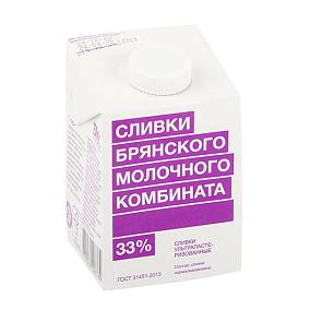  Сливки Брянский МК ультрапастеризованные 33% 500 г в интернет-магазине свежих фермерских продуктов Apeti.ru