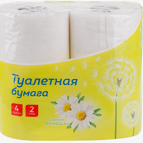  Туалетная бумага OfficeClean Ромашка двухслойная 4 шт в интернет-магазине свежих фермерских продуктов Apeti.ru