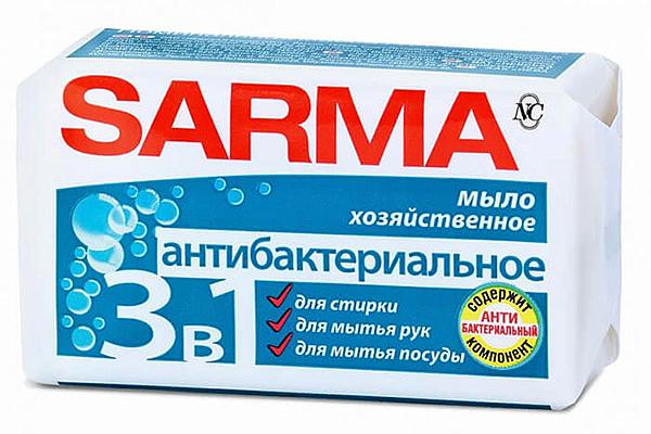  Мыло хозяйственное Sarma антибактериальное 140 г в интернет-магазине продуктов с Преображенского рынка Apeti.ru