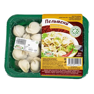 Пельмени ЭкоПрод оригинальные с телятиной 600г